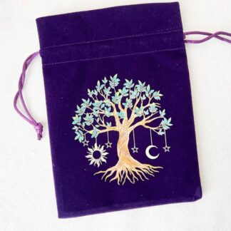 Bolsa de veludo para baralho de cartas - Árvore mística