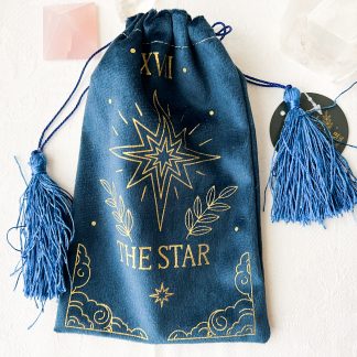Saco de veludo com cordão para cartas de Tarot - A Estrela
