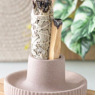 Incensário de cerâmica para tochas de sálvia e palo santo