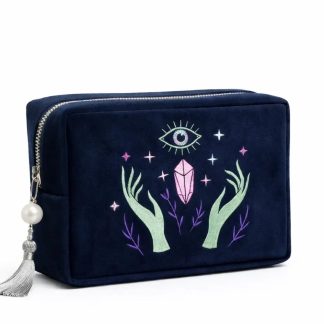 Bolsa de Veludo Místico para Tarot com Detalhes Bordados