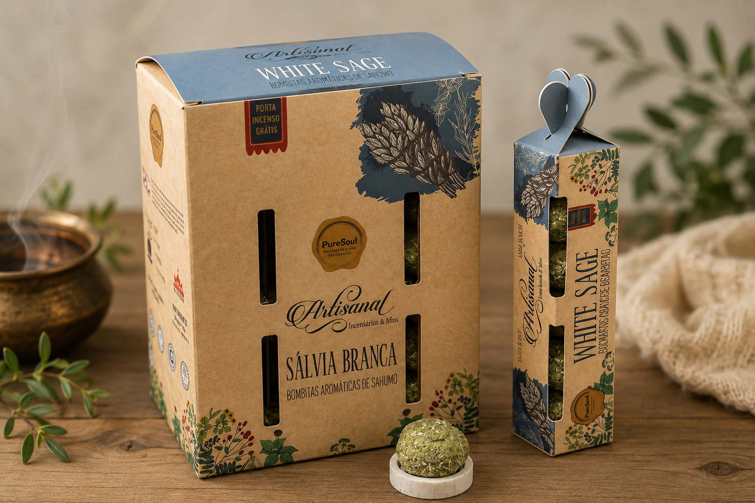 Bombitas Aromáticas de Sahumo – Sálvia Branca