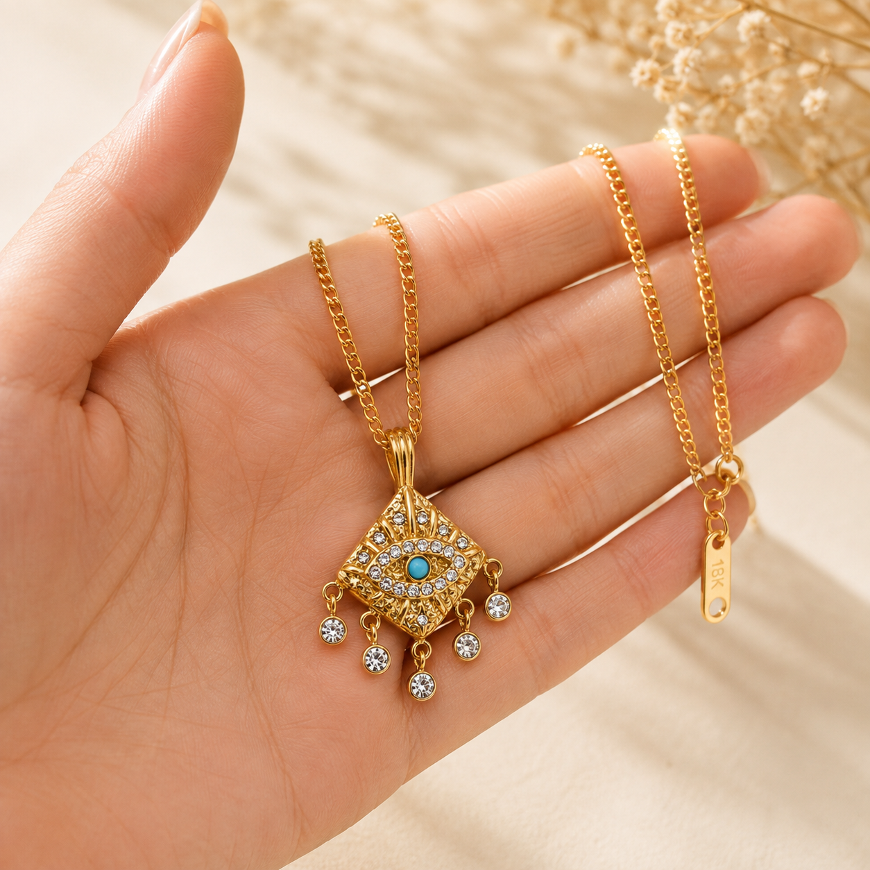 Pingente Olho Turco com Zircónias e Banho de Ouro 18K 🧿✨ - Image 3
